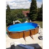 Ovalni montažni bazen GRE Wood - set (dubina 1.32m)
